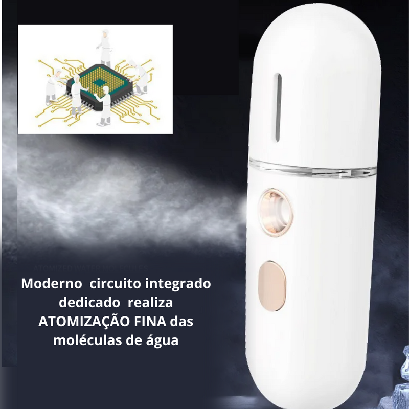 Nano Nebulizador/Umidificador Facial  Portátil recarregável via USB