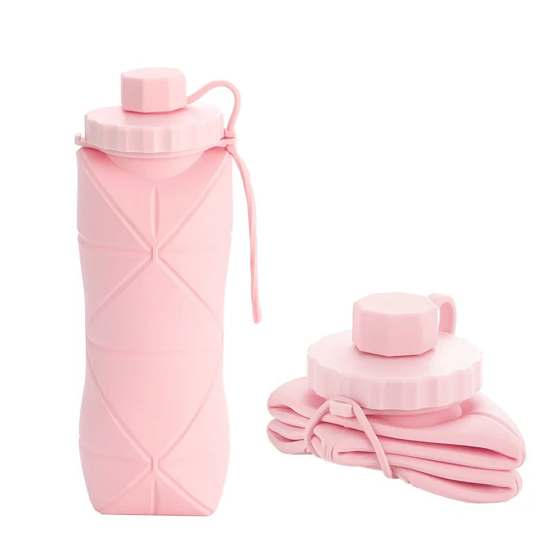 Garrafa De Água de Silicone Dobrável e Portátil - 600ML