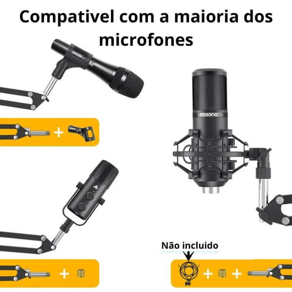 Braço Suporte Pedestal De Mesa Articulado Para Microfone