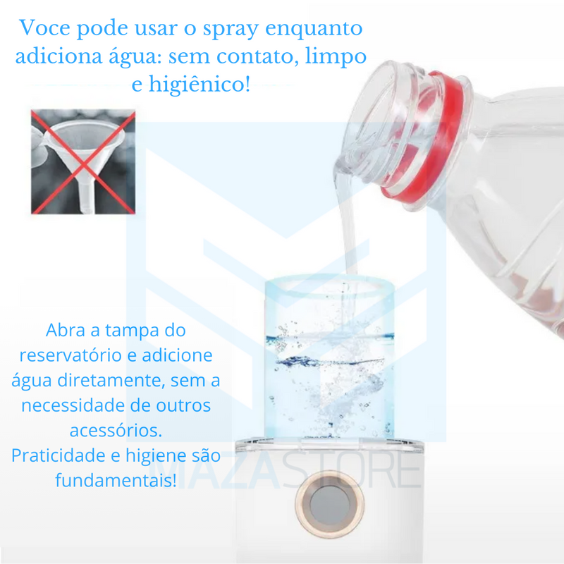 Nano Nebulizador/Umidificador Facial  Portátil recarregável via USB