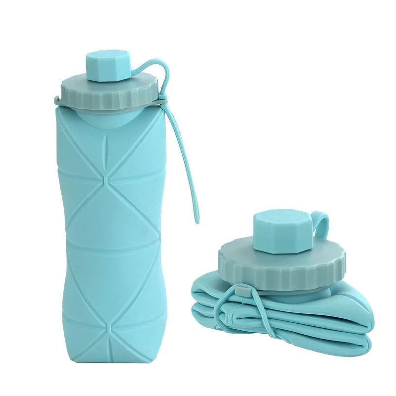 Garrafa De Água de Silicone Dobrável e Portátil - 600ML