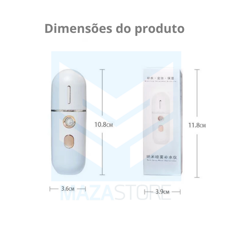 Nano Nebulizador/Umidificador Facial  Portátil recarregável via USB