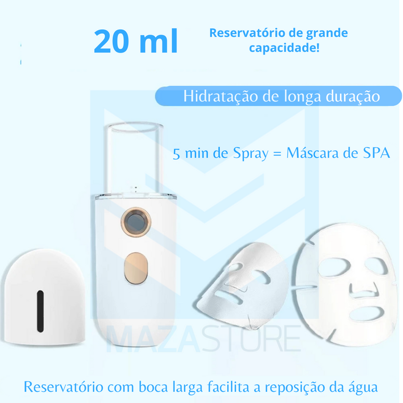 Nano Nebulizador/Umidificador Facial  Portátil recarregável via USB