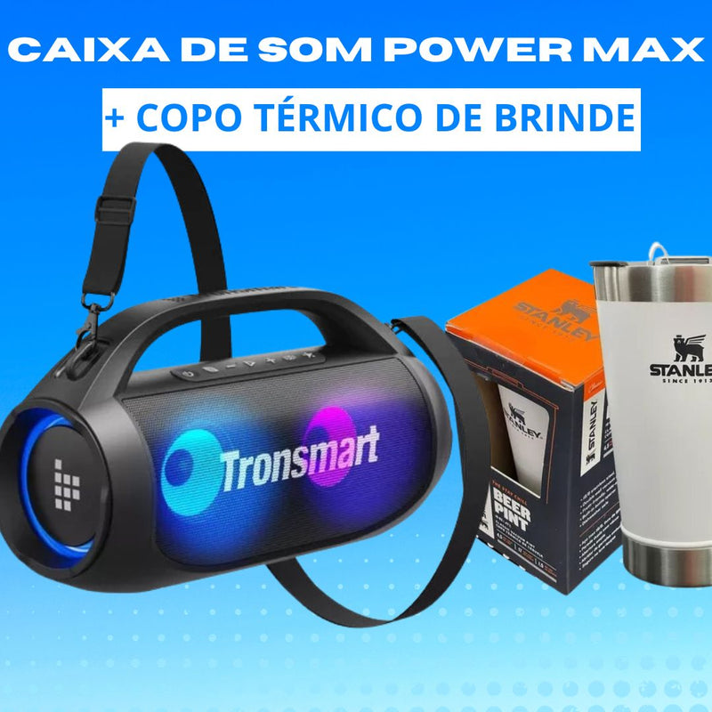 [ QUEIMA DE ESTOQUE🔥 ] Caixa de Som Max Power + Copo Térmico