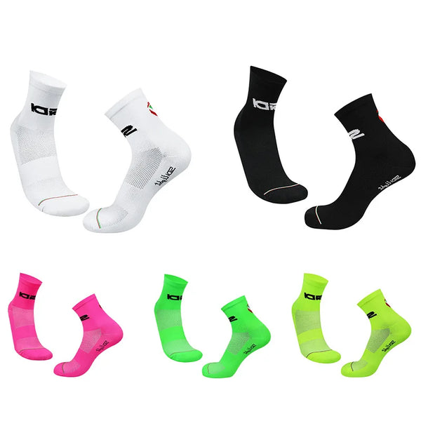 Breathable Pro Racing Socks para homens e mulheres, esportes ao ar livre, bicicleta, ciclismo de estrada