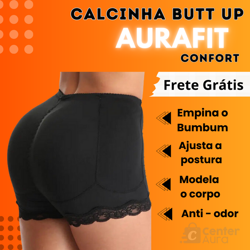 Calcinha Modeladora com Preenchimento de Bumbum AuraFit - Frete Grátis