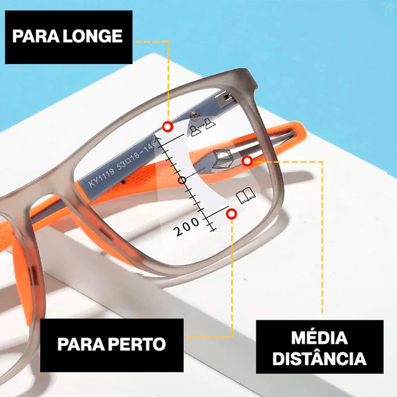 [Compre 1 Leve 2] Óculos Ultra Focal Grau Adaptável Unissex - Armação Signal