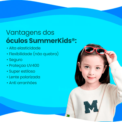 Óculos Infantil Polarizado SummerKids - PAGUE 1 LEVE 2 + Estojos de BRINDE