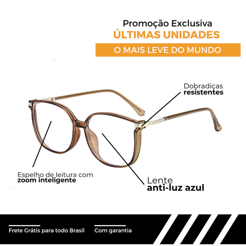 Óculos Feminino MultiFocal Crystal Fashion - ÚLTIMAS UNIDADES