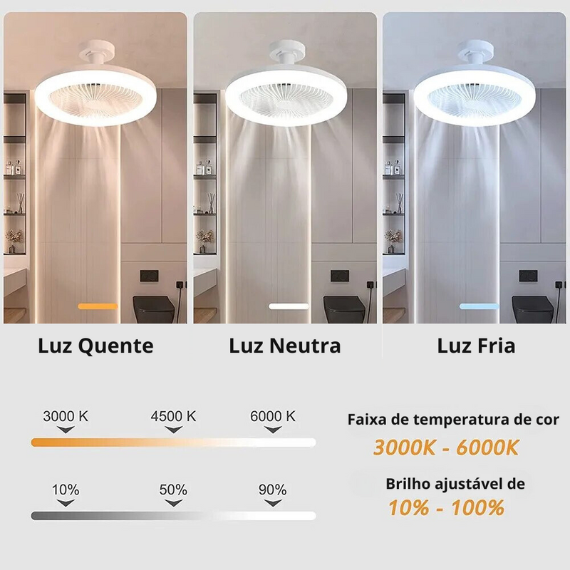 Ventilador de Teto (lâmpada) com Luminária de Led - VentilaMax [ESQUENTA BLACK FRIDAY]