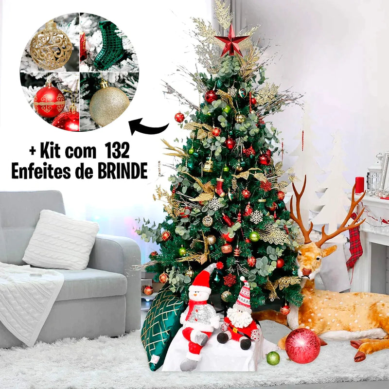 Árvore de Natal Retrátil Automática MagicTree® com Luzes e Controle Remoto + Kit 132 Enfeites de BRINDE [ESQUENTA BLACK FRIDAY]